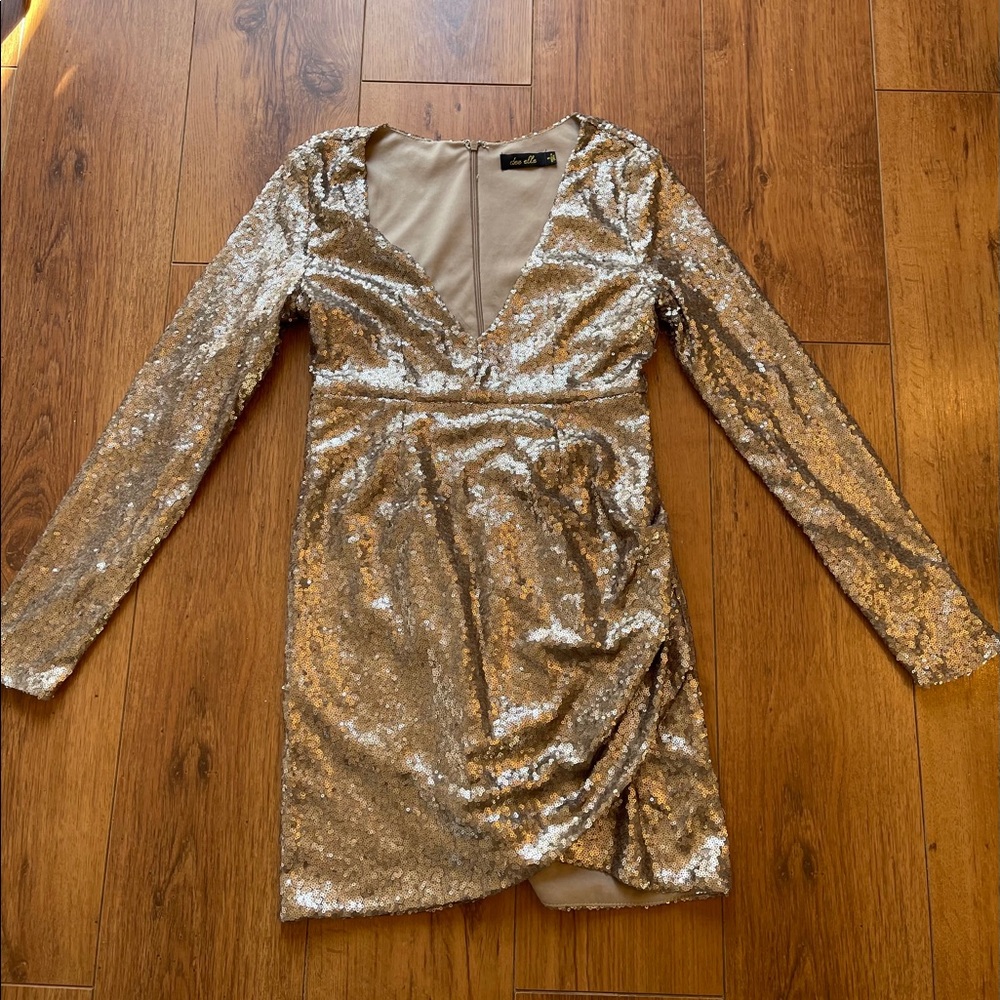 Dee Elle Sparkly Gold Dress
